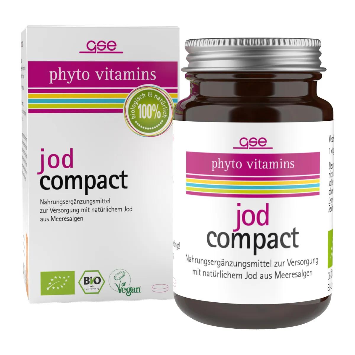 GSE Jod Compact Bio | Natürliches Jod aus Meeresalgen | 120 Tabletten