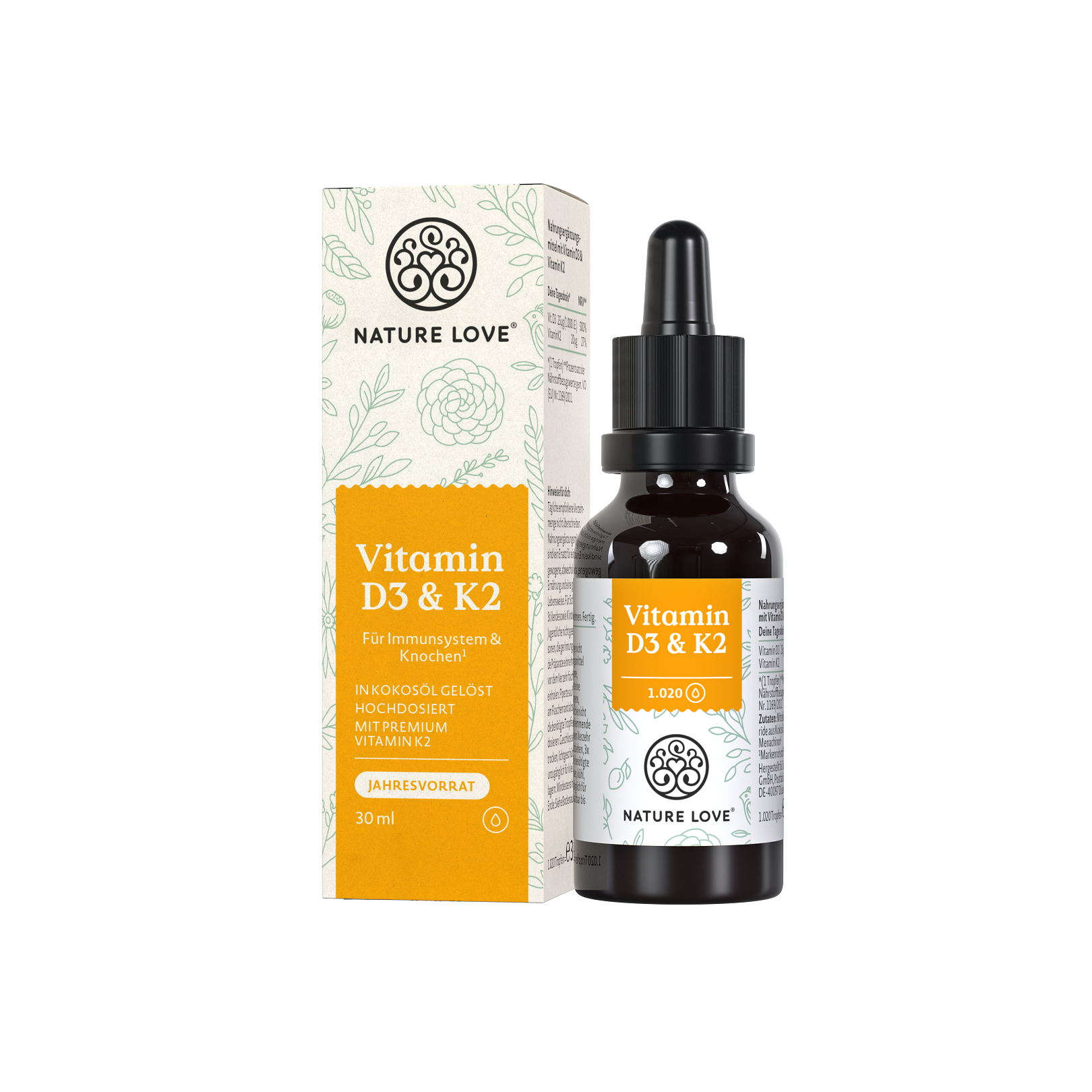 Nature Love Vitamin D3 & K2 | 30ml | vegetarisch