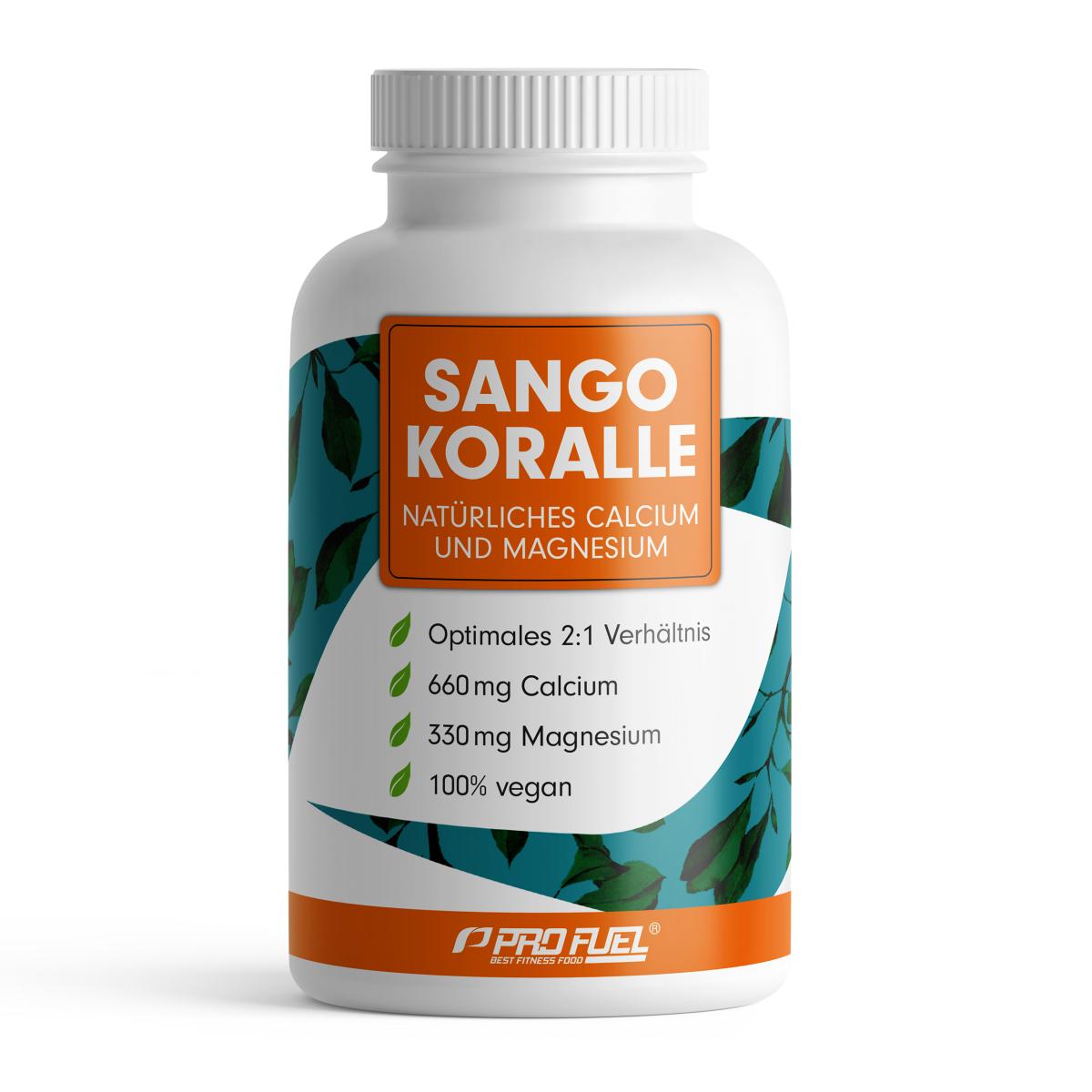 ProFuel Sango Koralle | 180 Kapseln | Natürliches Calcium & Magnesium | Hochdosiert | 2:1 Verhältnis | Vegan